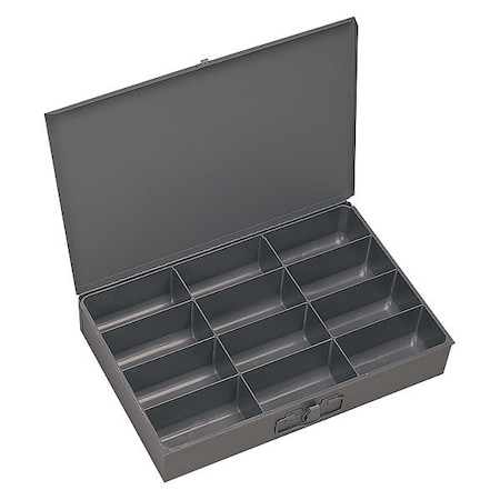 Large, 12 opening, compartment box for small parts storage