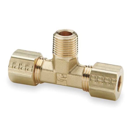 1/4" Compression x MNPT Brass Branch Tee 10PK