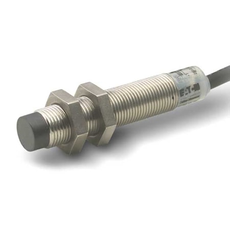 Cylindrical, Inductive Proximity Sensor, 12 mm Dia., Stainless Steel, 2 m, Bare Wire, 2 Wires, Unshielded