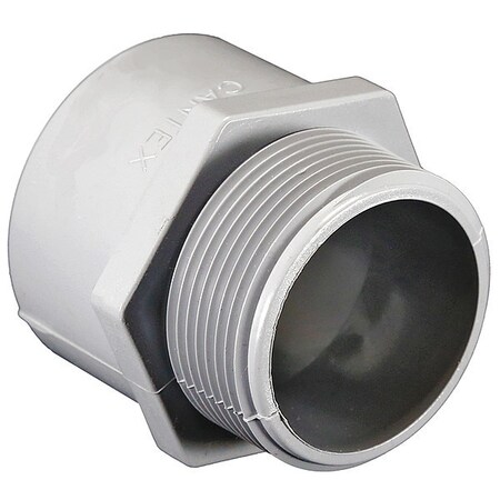 Conduit Fitting Adapter, 1-1/2 in, Threaded, PVC, PVC Coated