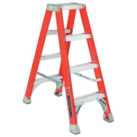4 ft Fiberglass Twin Stepladder, 300 lb Capacity