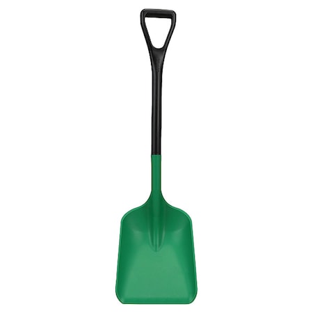No. 3 Industrial Square Point Shovel, Plastic Blade, 25 in L, Black Polypropylene Handle