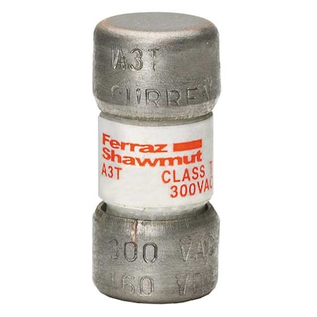 UL Class Fuse, T Class, Very Fast-Acting, 3A, 300V AC, Non-Indicating