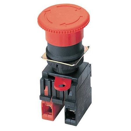 Emergency Stop Push Button, 22 mm, 1NO/2NC, Red