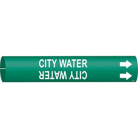 Pipe Marker,City Water,Green,4 to 6 In