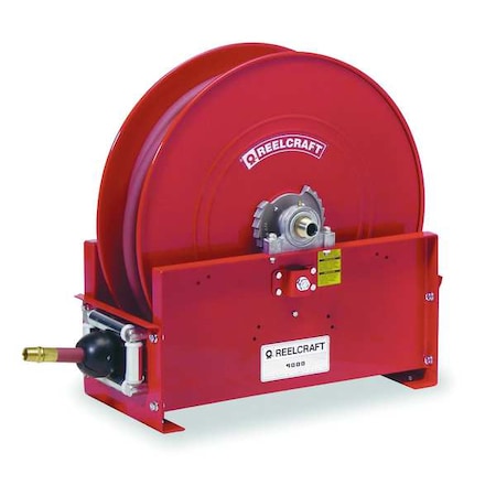Spring Return Hose Reel, 3/4 in Hose Diameter, 100 ft Length, 250 psi Max. Pressure, Red