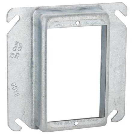 Mud Ring, 1 Gang, Galvanized Zinc, Square Box Type