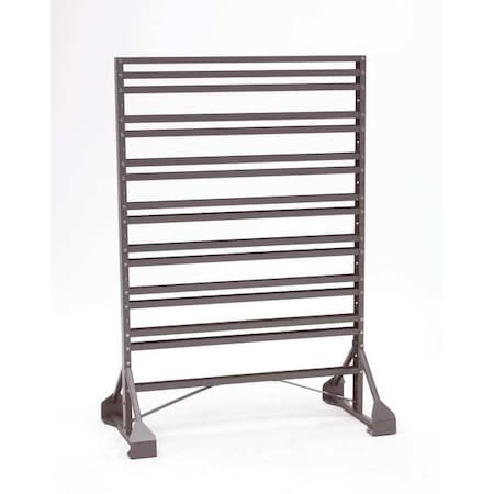 Steel Bin Rail Floor Rack, 36 in D x 54 in H x 20 in W, Gray