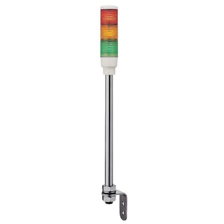 Tower Light Assembly, 24V, Red, Orange, Green, 40 mm Dia., 473 1/2 mm Height, LED