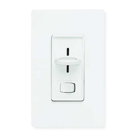 Lighting Dimmer, Slide, 1-Pole, 120V, White