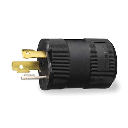 Locking Plug, L6-15P, 15 A, 250V AC, Single Phase, 2 Pole, Screw Terminals, Black