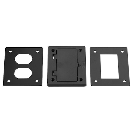 Box Cover, Floor Box Type, 1 Gang, Non-Metallic, Duplex Receptacle Cover Type