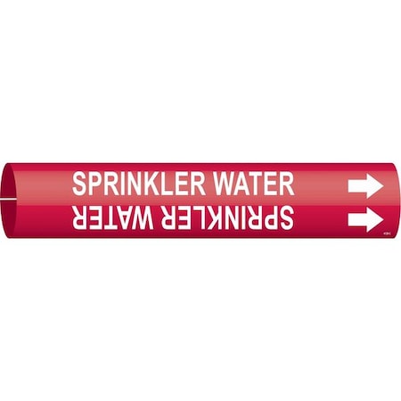 Pipe Mrkr,Sprinkler Water,2-1/2to3-7/8In