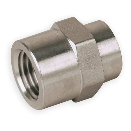 1/2" x 1/4" FNPT 316 SS Hex Reducing Coupling