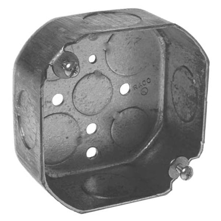 Electrical Box, 15.5 cu in, Octagon Box Type, 1 Gang, Galvanized Steel, Octagon Shape