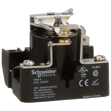 Surface, Open Power Relay, Square, 40 A, 5 Pins, Screw