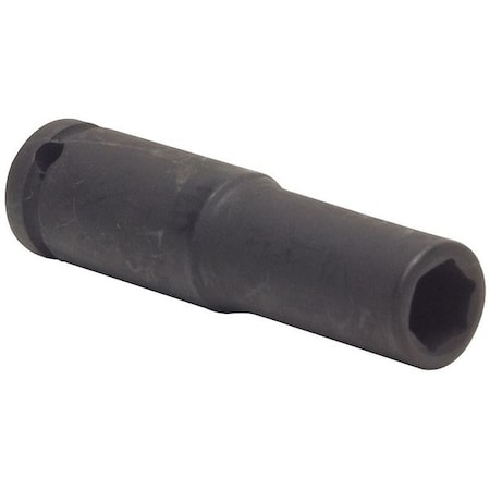 1/4 in Drive Impact Socket 4.5 mm Size 6 pt Deep Depth, Black Oxide
