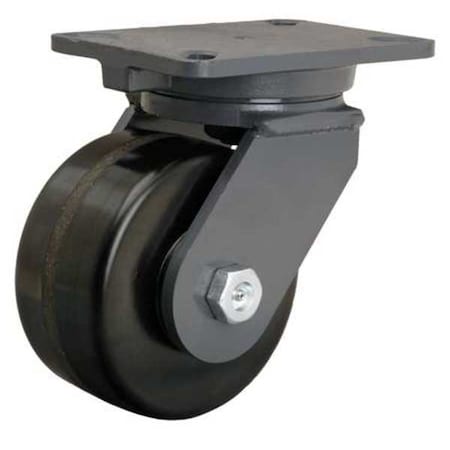 Plate Caster,Swivel,Phenolic,6 in.,2000 lb.