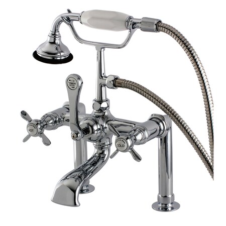 Deck-Mount Clawfoot Tub Faucet, Polished Chrome, Deck Mount