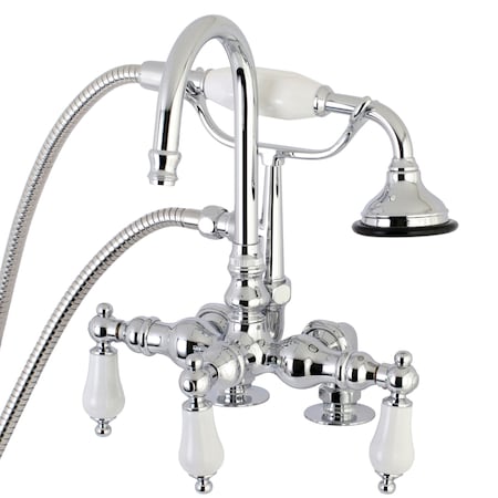 Deck-Mount Clawfoot Tub Faucet, Polished Chrome, Deck Mount