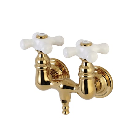 Wall-Mount Clawfoot Tub Faucet, Polished Brass, Tub Wall Mount