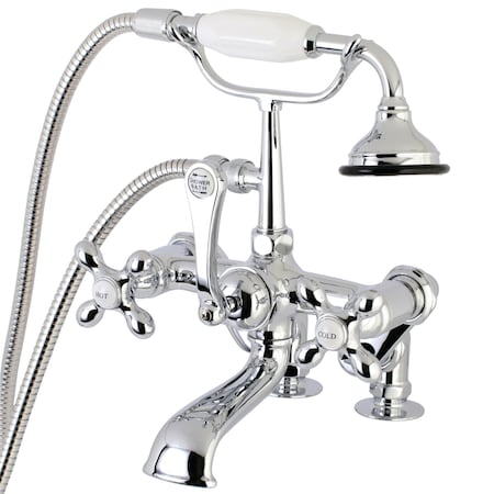 Deck-Mount Clawfoot Tub Faucet, Polished Chrome, Deck Mount