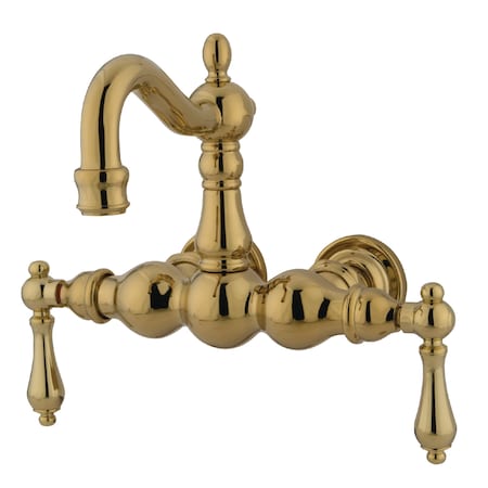 Wall-Mount Clawfoot Tub Faucet, Polished Brass, Tub Wall Mount