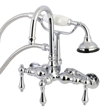 Wall-Mount Clawfoot Tub Faucet, Polished Chrome, Tub Wall Mount