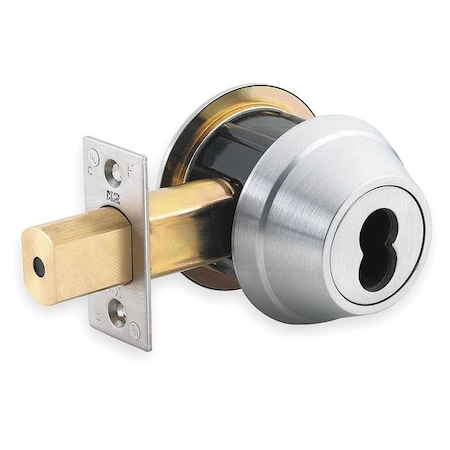 Deadbolt Less Cylinder,HD,Satin Chrome