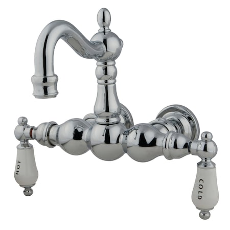 Wall-Mount Clawfoot Tub Faucet, Polished Chrome, Tub Wall Mount