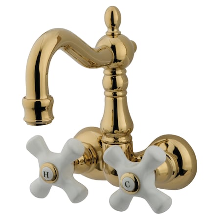 Wall-Mount Clawfoot Tub Faucet, Polished Brass, Tub Wall Mount