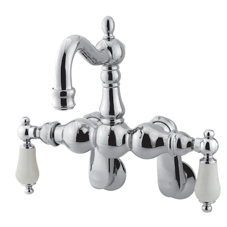 Wall-Mount Clawfoot Tub Faucet, Standard, 3-3/8" to 9", 2, Tub Wall Mount, Polished Chrome