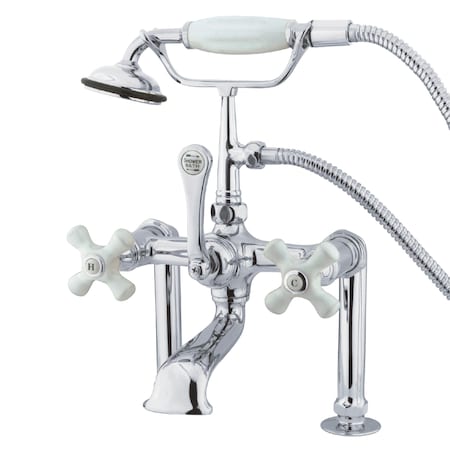 Deck-Mount Clawfoot Tub Faucet, Polished Chrome, Deck Mount