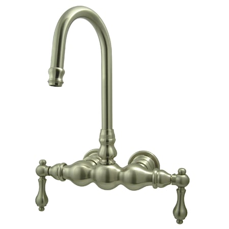 Wall-Mount Clawfoot Tub Faucet, Brushed Nickel, Tub Wall Mount