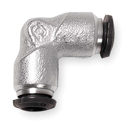 Push-Fit Elbow Fitting, Push-to-Connect x Push-to-Connect, 8mm Tube OD, Metal, 5 PK