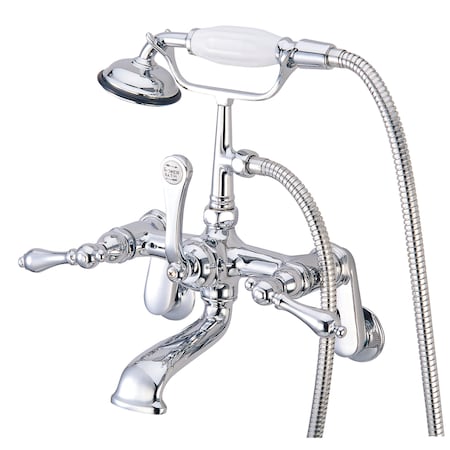 Wall-Mount Clawfoot Tub Faucet, Polished Chrome, Tub Wall Mount