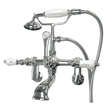 Wall-Mount Clawfoot Tub Faucet, Polished Chrome, Tub Wall Mount