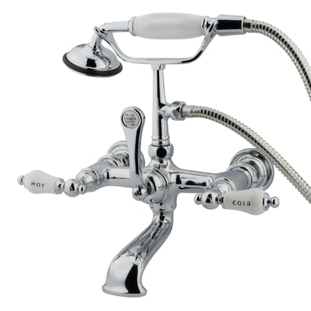 Wall-Mount Clawfoot Tub Faucet, Polished Chrome, Tub Wall Mount