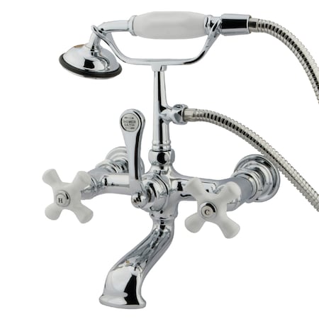 Wall-Mount Clawfoot Tub Faucet, Polished Chrome, Tub Wall Mount
