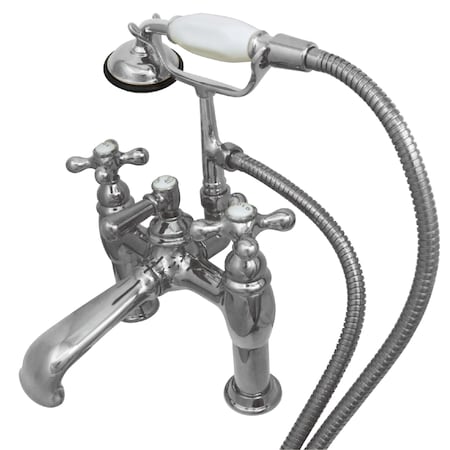 Deck-Mount Clawfoot Tub Faucet, Polished Chrome, Deck Mount