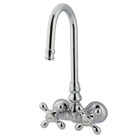 Wall-Mount Clawfoot Tub Faucet, Polished Chrome, Tub Wall Mount
