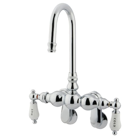 Wall-Mount Clawfoot Tub Faucet, Polished Chrome, Tub Wall Mount