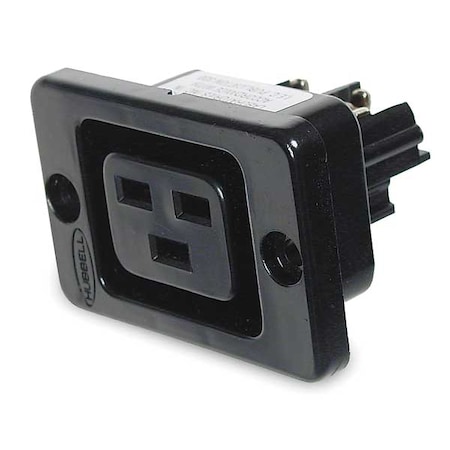 Straight Blade Receptacle, Non-NEMA, 20 A, 250V AC, 2 Pole, 3 Wire, Flush Mount, Grounded