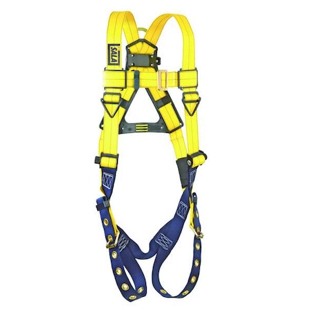 Delta Full Body Harness, Vest, 420 lb Wt Capacity, Mating Chest Strap, Steel, Yellow, Universal