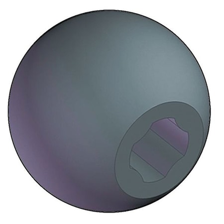 Universal Ball Knob No Insert, 1/2", 5/8" Thread Size, 1.75"L