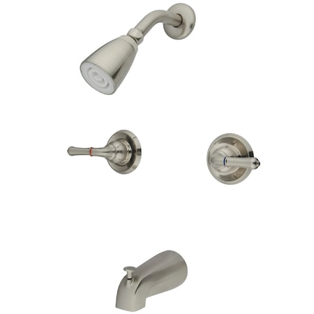 Tub and Shower Faucet, Brushed Nickel, Wall Mount