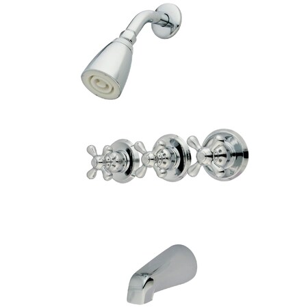 Tub and Shower Faucet, Polished Chrome, Wall Mount