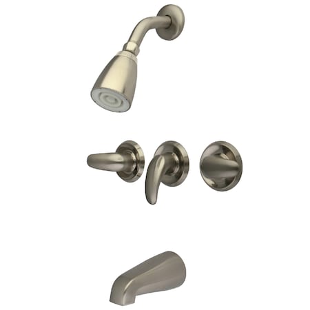 Tub and Shower Faucet, Brushed Nickel, Wall Mount