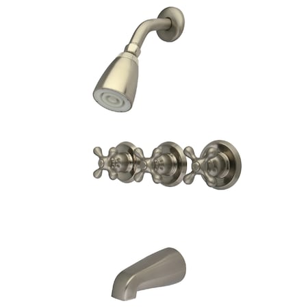 Tub and Shower Faucet, Brushed Nickel, Wall Mount