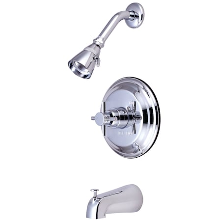 Tub and Shower Faucet, Standard, 3, Wall Mount, Polished Chrome